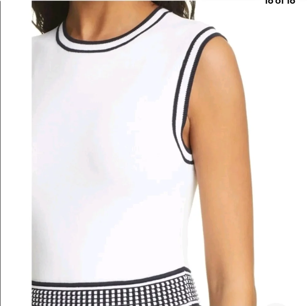 NWTCTed Baker US 16 white black cocktail STREACH Dress - Picture 3 of 15